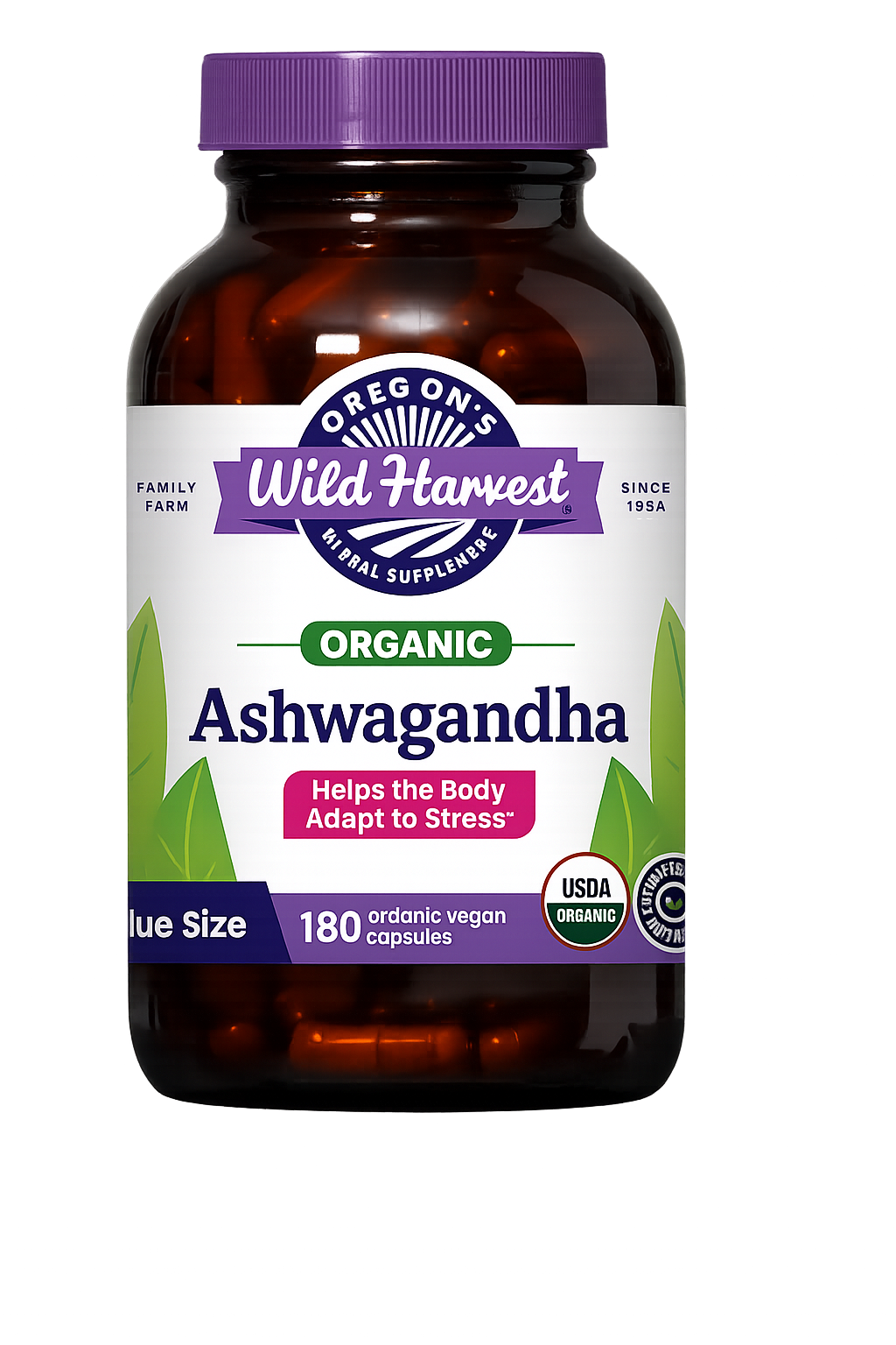 Organic Ashwagandha 180ct capsules