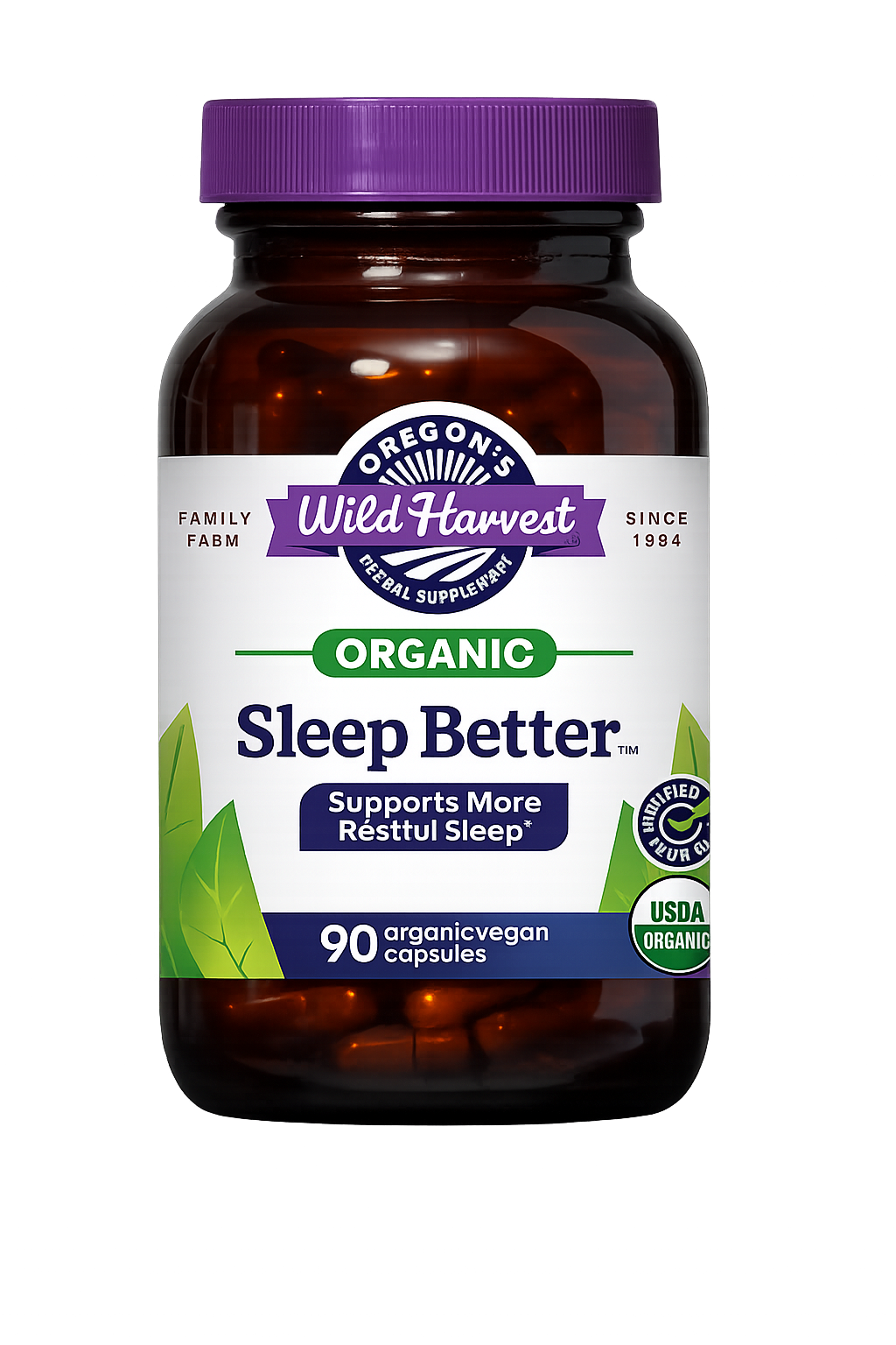 Oregon's Wild Harvest Organic Sleep Better 90ct Capsules bottle